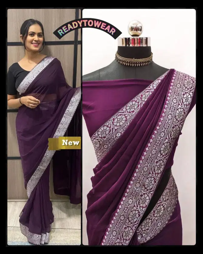 Reeta By Aab Georgette Readymade Sarees Wholesale Shop In Surat